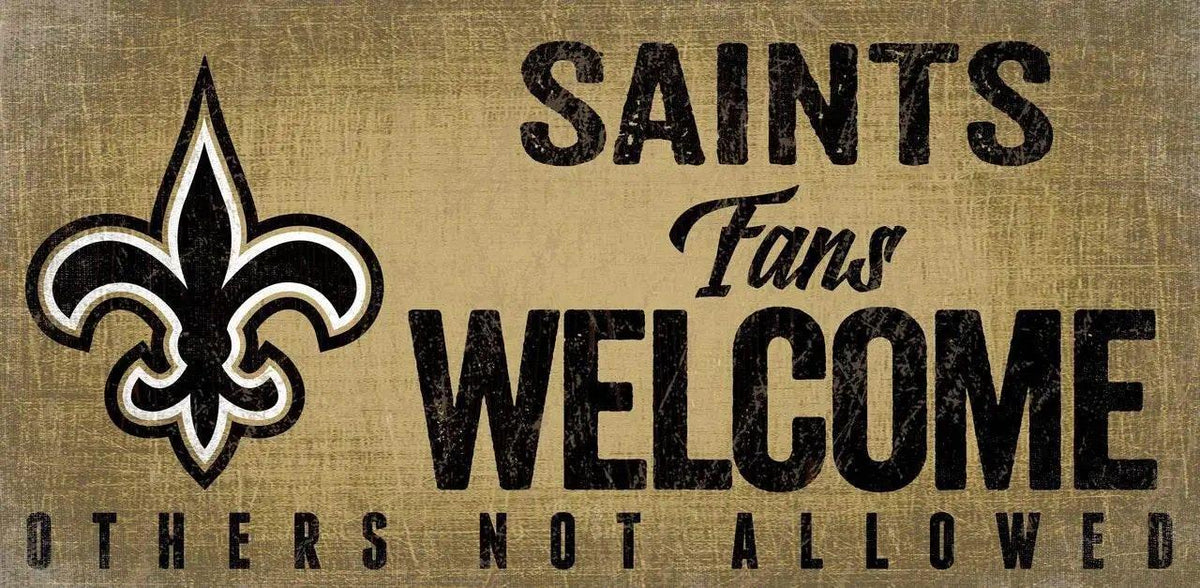  New Orleans Saints Wood Sign Fans Welcome 12x6 Hanging Rope -  ToylandEU™
