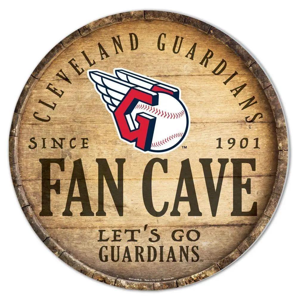 Cleveland Guardians Wood Sign 14 Inch Round Barrel Top -  ToylandEU™