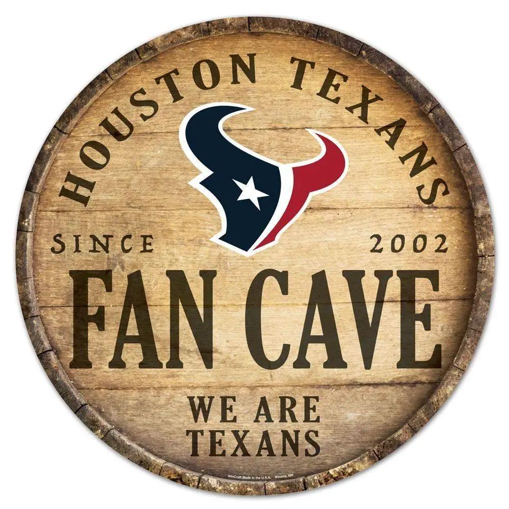  Houston Texans Wood Sign Round Barrel Top 14 Inch Sign -  ToylandEU™