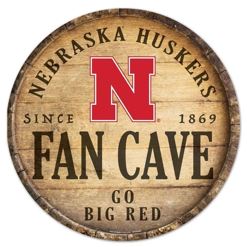 Nebraska Cornhuskers Wood 14 Inch Round Barrel Top Sign -  ToylandEU™
