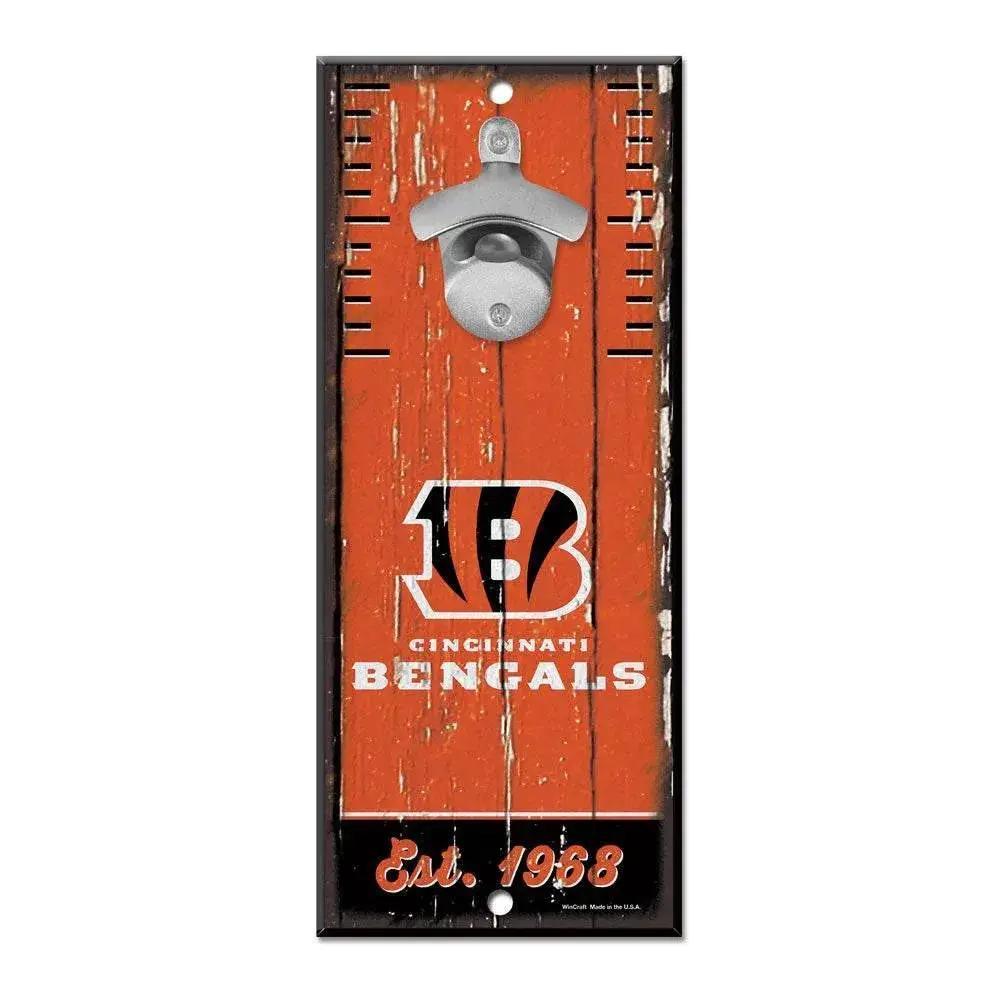  Cincinnati Bengals Wood Sign Bottle Opener 5x11 Retro -  ToylandEU™