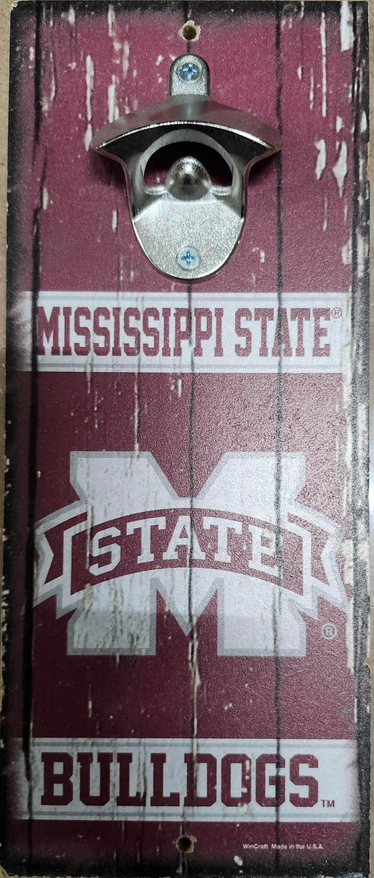  Mississippi State Bulldogs Wood Sign Bottle Opener 5x11 -  ToylandEU™