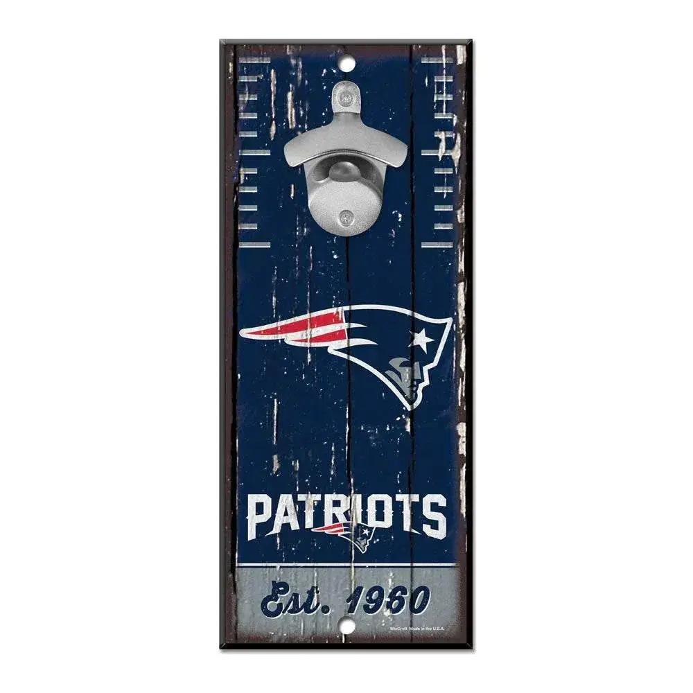  New England Patriots Wood Sign 5x11 Retro Bottle Opener -  ToylandEU™