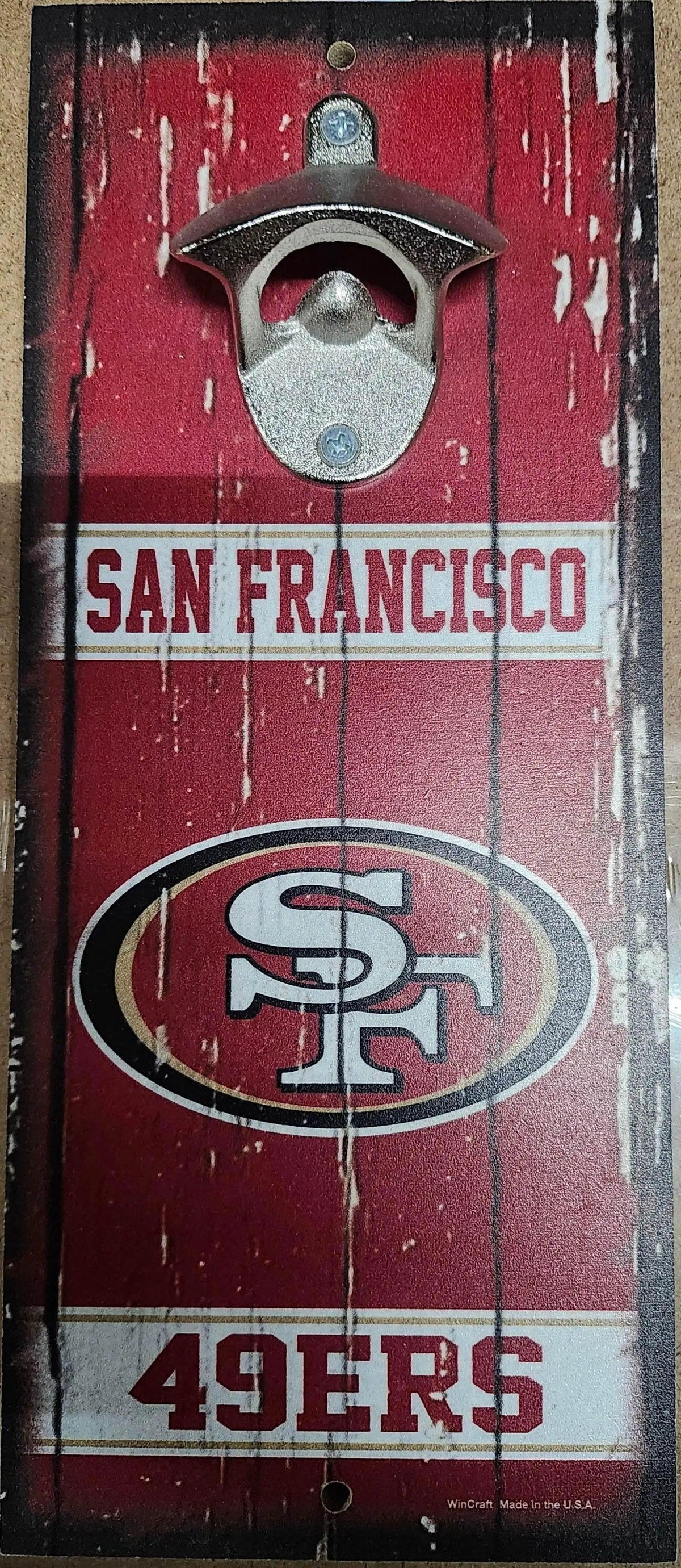  San Francisco 49ers Wood Sign Bottle Opener 5x11 Inches -  ToylandEU™
