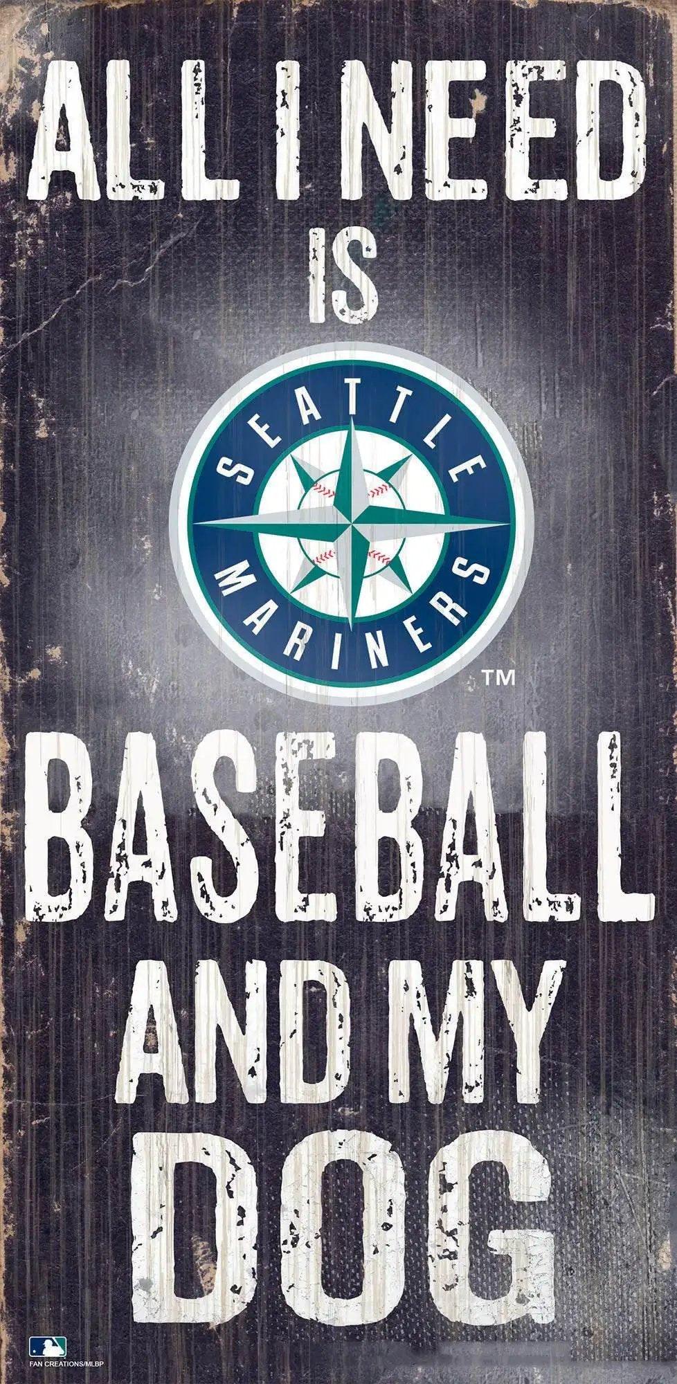  Seattle Mariners Wood Sign 6x12 Baseball And Dog Design -  ToylandEU™
