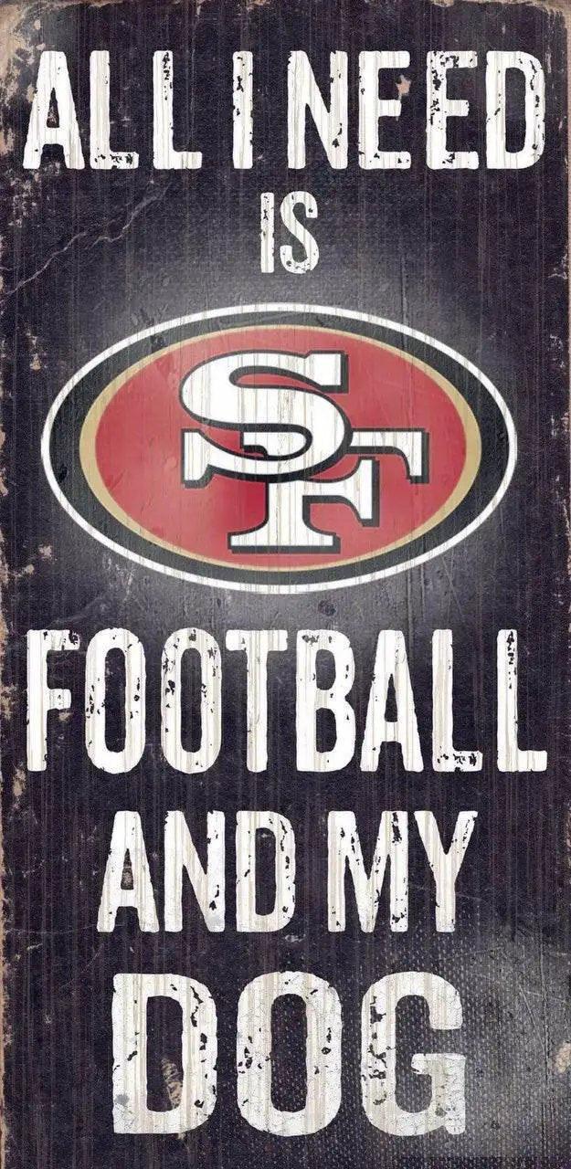  San Francisco 49ers Wood Sign Football and Dog 6x12 -  ToylandEU™