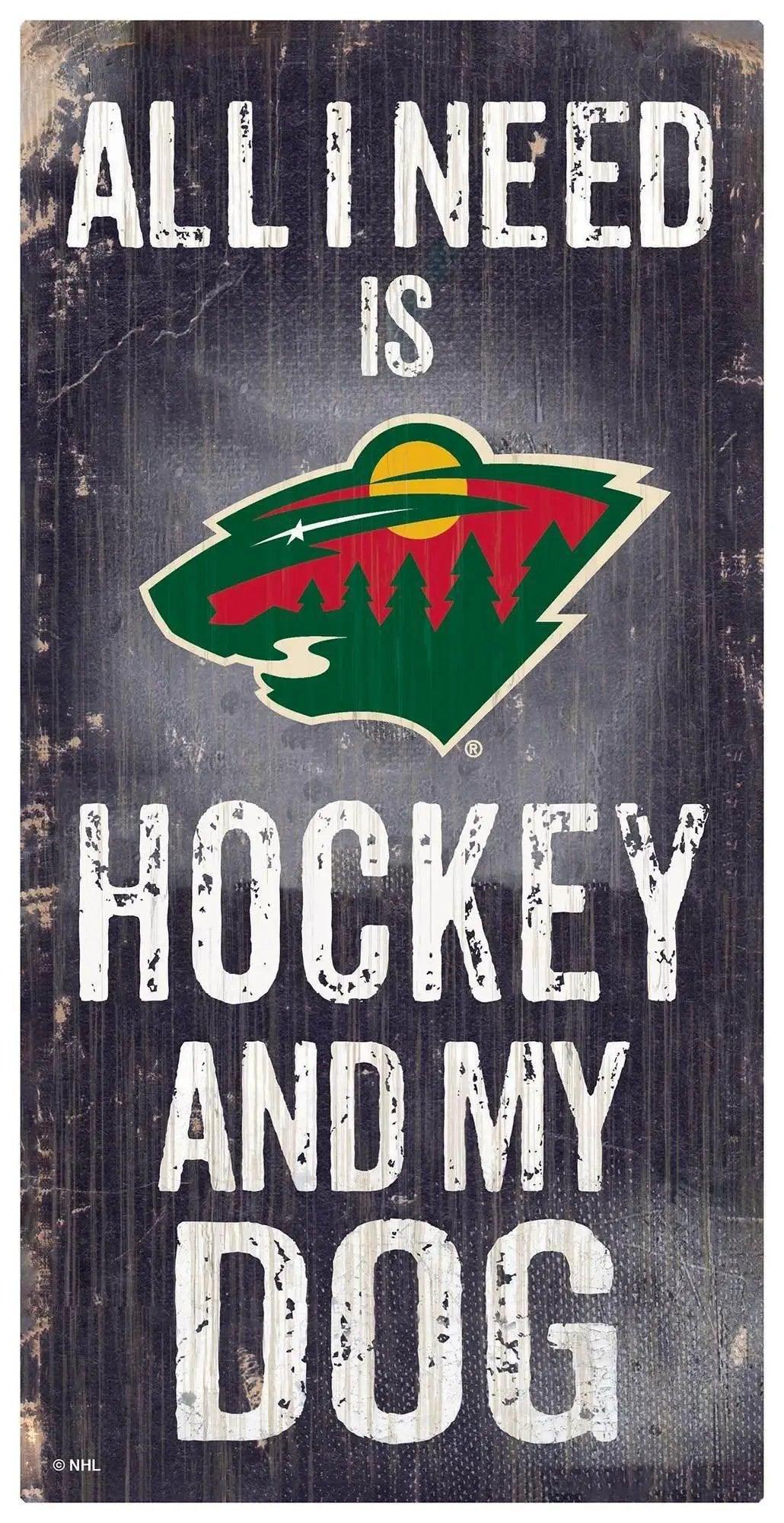  Minnesota Wild Wood Sign 6x12 Hockey And Dog Design -  ToylandEU™