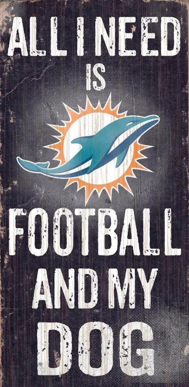  Miami Dolphins Wood Sign Football And Dog 6x12 Inches -  ToylandEU™