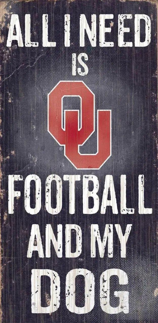  Oklahoma Sooners Wood Sign Football and Dog 6x12 Inches -  ToylandEU™