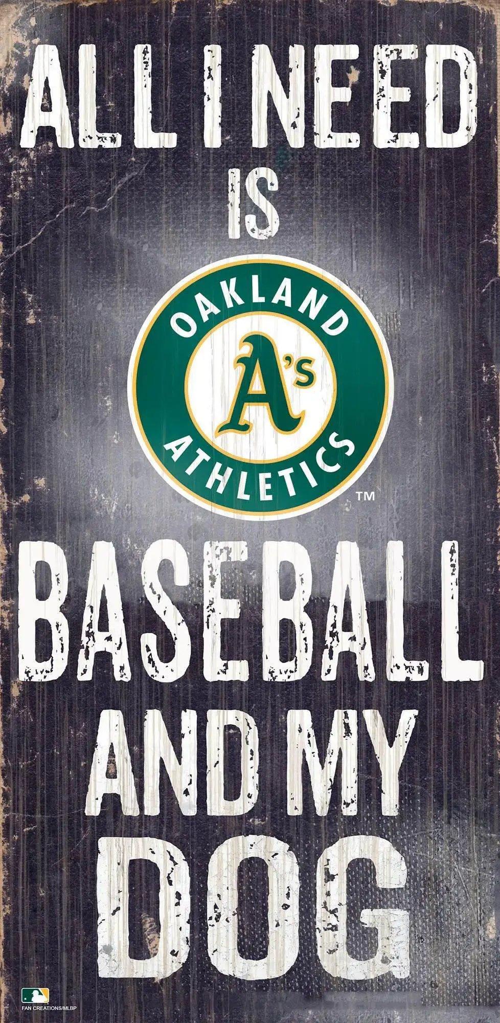  Oakland Athletics Wood Sign 6x12 Baseball Dog Design -  ToylandEU™