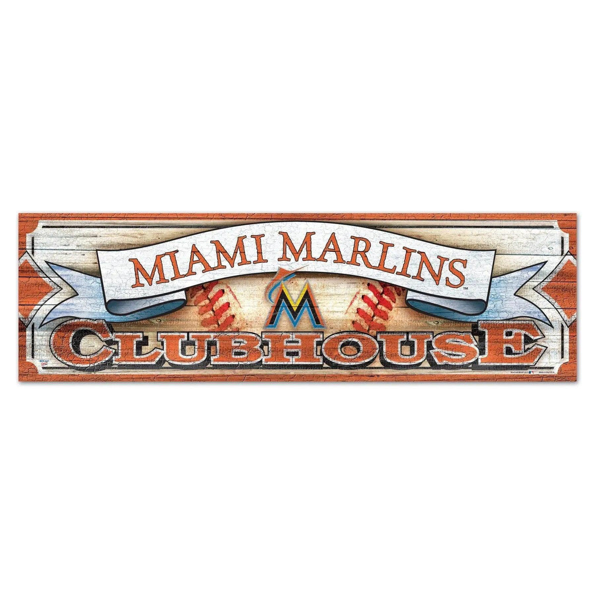  Miami Marlins Sign 9x30 Wood Clubhouse Baseball Decor -  ToylandEU™