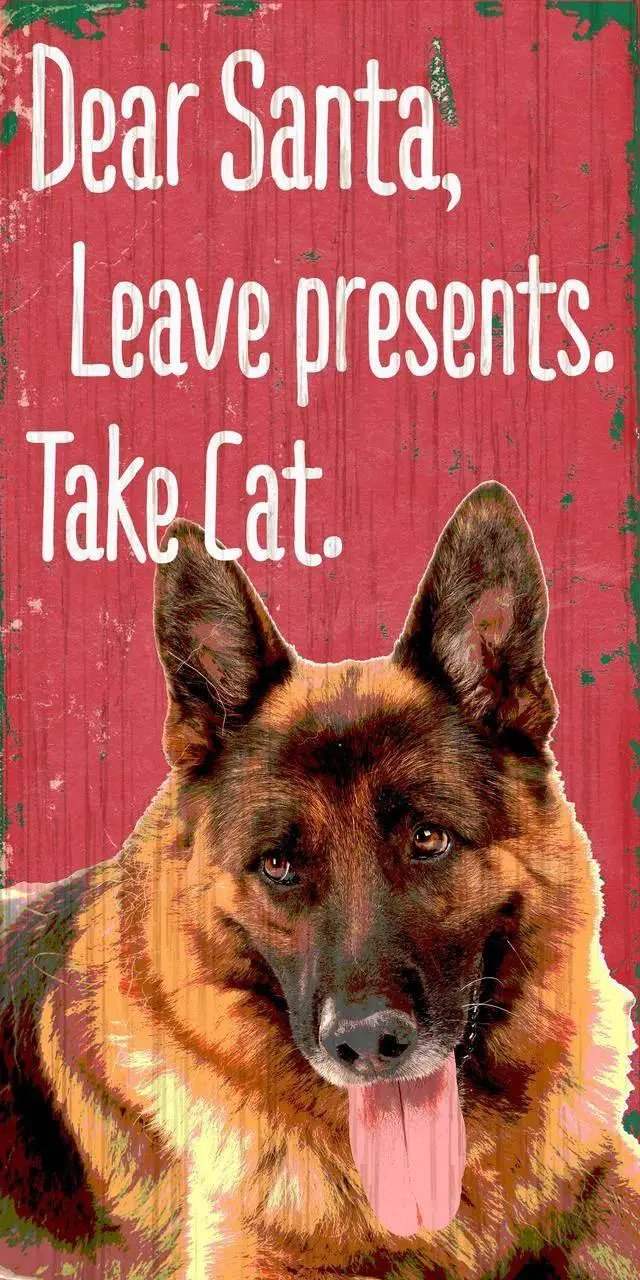  Wood Sign Dear Santa Take Cat German Shepherd 5x10 -  ToylandEU™
