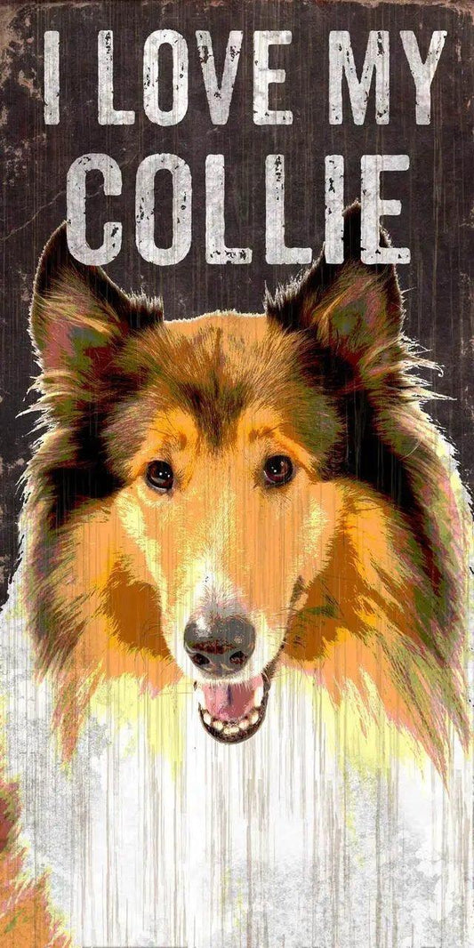  Wood Sign I Love My Collie 5 By 10 Inches With Rope -  ToylandEU™