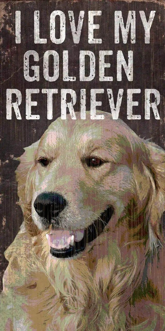  Wood Sign I Love My Golden Retriever 5x10 Inch Pet Decor -  ToylandEU™