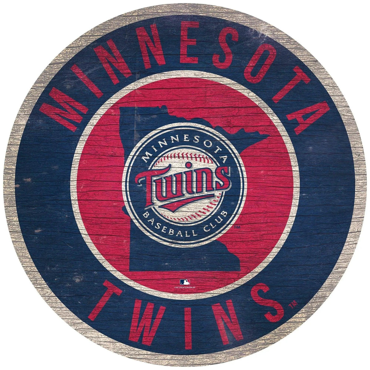  Minnesota Twins Round Wood Sign State Design Rustic Indoor -  ToylandEU™