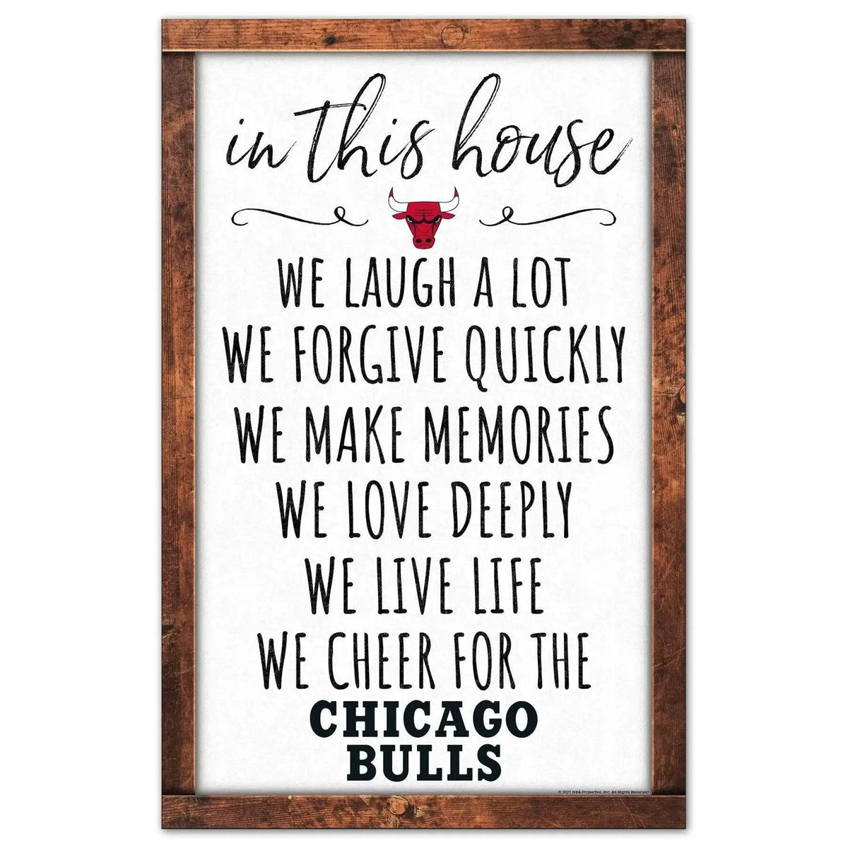  Chicago Bulls Sign 11x17 Wood Wall Decor In This House -  ToylandEU™