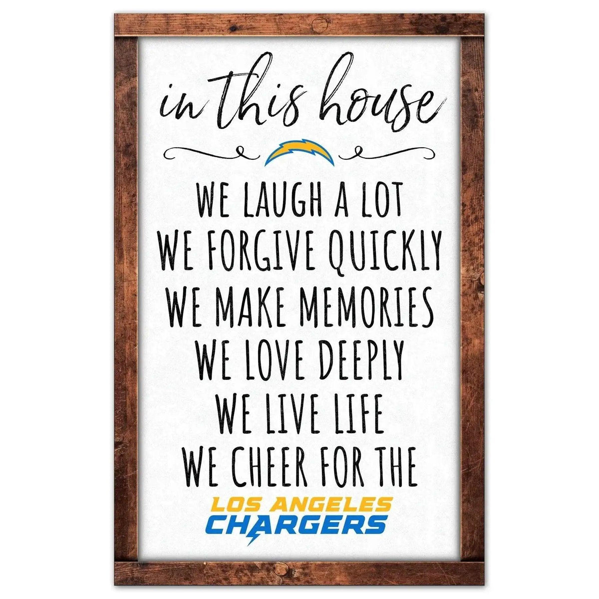  Los Angeles Chargers Sign 11x17 Wood In This House Display -  ToylandEU™