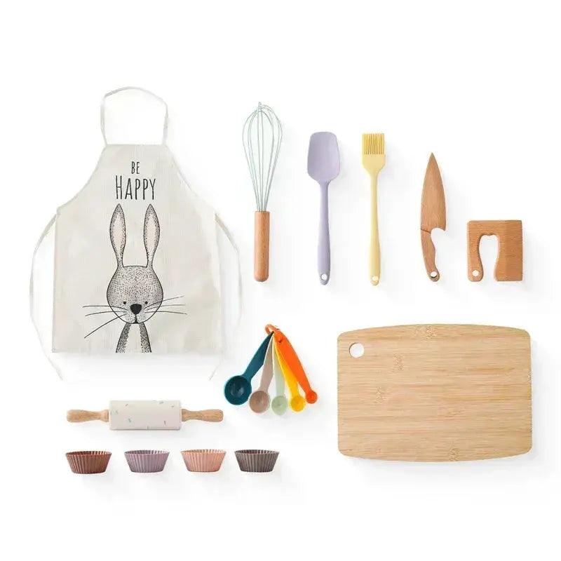  Wooden 1 To 6 Scale Kitchen Toys Set For Kids With Cutting Board And Apron Unisex Pretend Play Cooking Set -  ToylandEU™