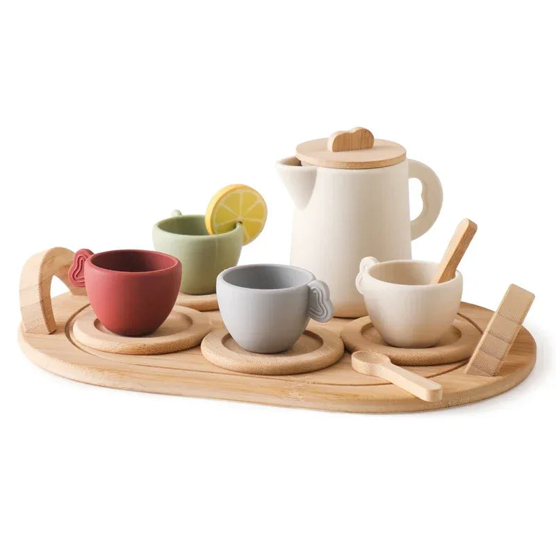 Wooden 1 To 6 Scale Kitchen Toys Set For Kids With Cutting Board And Apron Unisex Pretend Play Cooking Set - ToylandEU