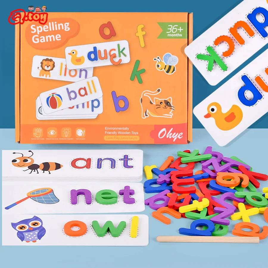 Wooden 26 Alphabet Letter Learning Cards Set for Kids - ToylandEU