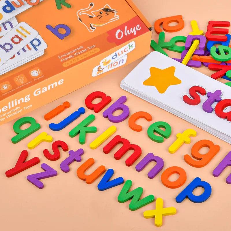 Wooden 26 Alphabet Letter Learning Cards Set for Kids - ToylandEU
