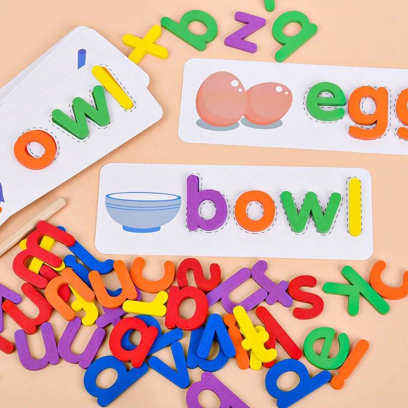 Wooden 26 Alphabet Letter Learning Cards Set for Kids - ToylandEU