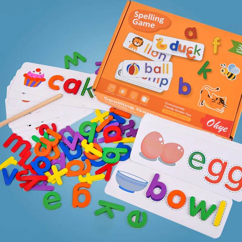 Wooden 26 Alphabet Letter Learning Cards Set for Kids - ToylandEU