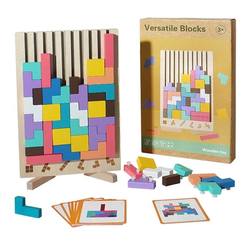  Wooden 3D Blocks Puzzle | Colorful Blocks | Toylandeu™ 