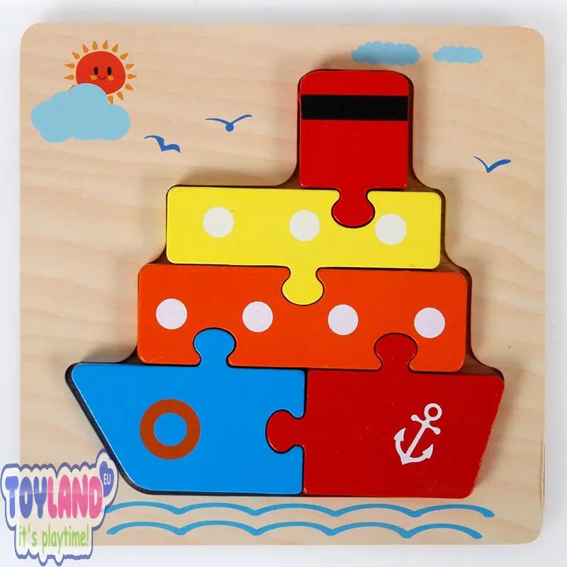 Wooden 3D Cartoon Animals Montessori Puzzle for Toddlers 2-5 Years Toyland EU Toyland EU