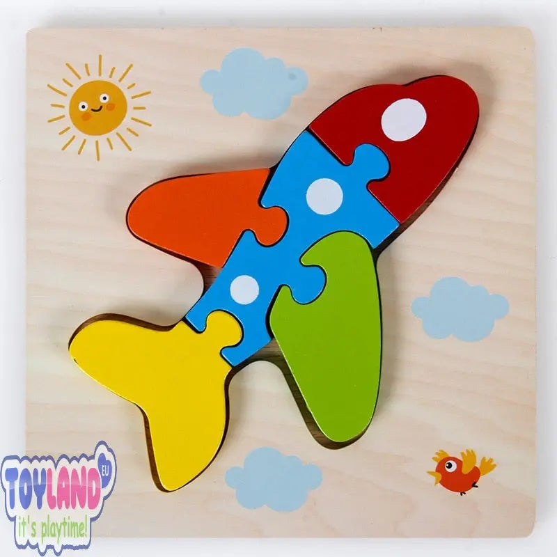 Wooden 3D Cartoon Animals Montessori Puzzle for Toddlers 2-5 Years - Toyland EU