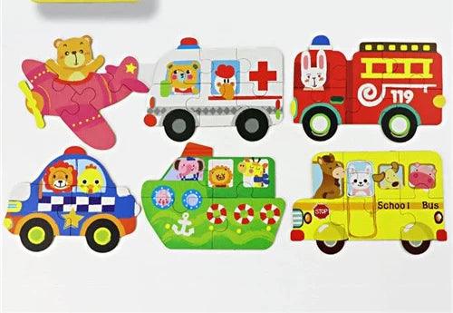  Wooden 3D Puzzle | Cartoon Traffic Theme | Toylandeu™ 
