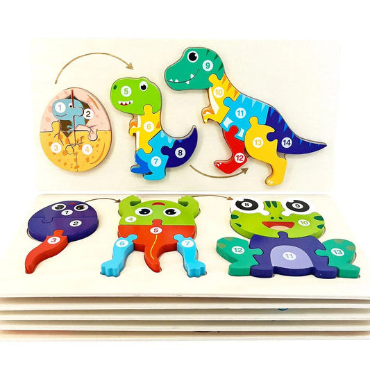  Wooden 3D Puzzle | Dinosaur Theme Toy For Ages 3-6 | Toylandeu™ 