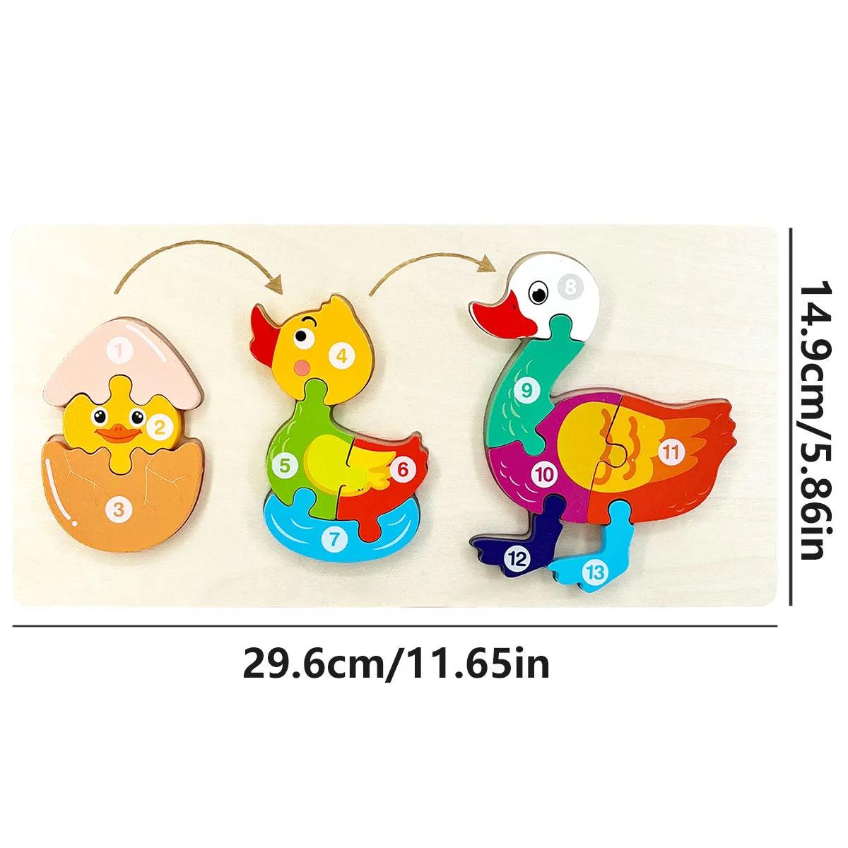  Wooden 3D Puzzle | Dinosaur Theme Toy For Ages 3-6 | Toylandeu™ 