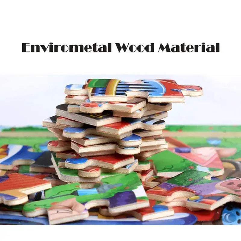 Wooden 3D Puzzle For Kids Ages Three To Six Animals - ToylandEU