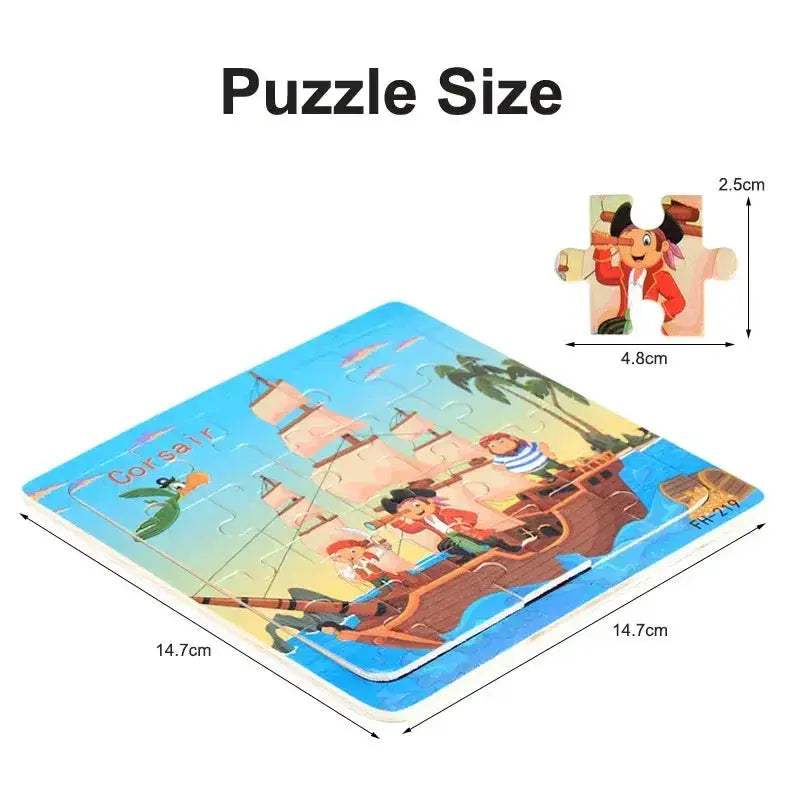 Wooden 3D Puzzle For Kids Ages Three To Six Animals - ToylandEU