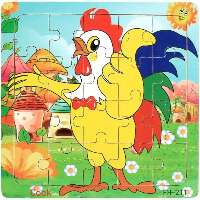 Wooden 3D Puzzle For Kids Ages Three To Six Animals - ToylandEU