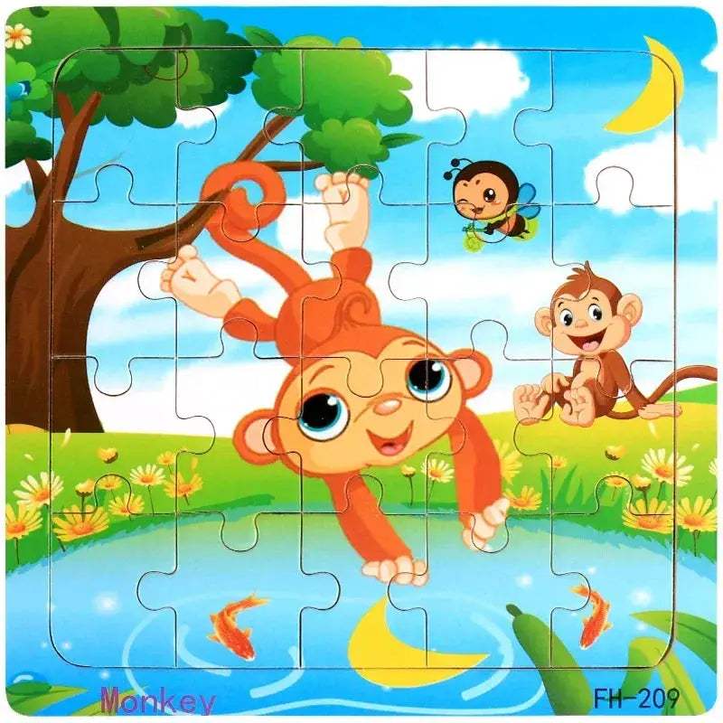 Wooden 3D Puzzle For Kids Ages Three To Six Animals - ToylandEU