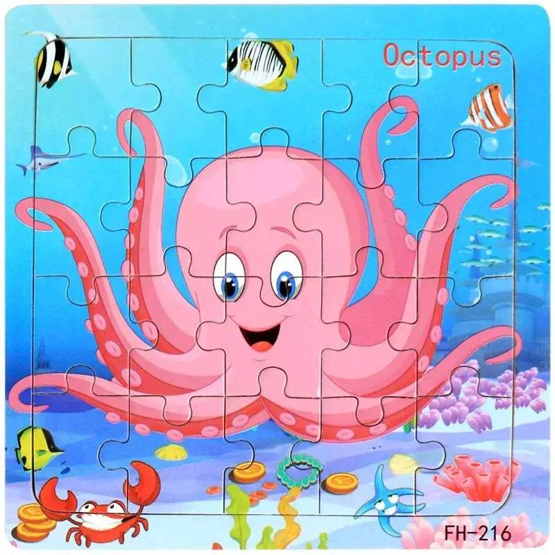 Wooden 3D Puzzle For Kids Ages Three To Six Animals - ToylandEU