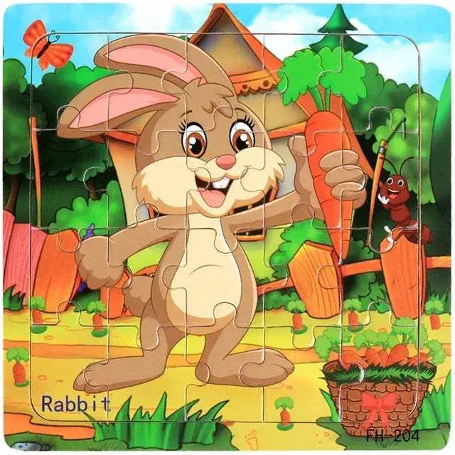 Wooden 3D Puzzle For Kids Ages Three To Six Animals - ToylandEU