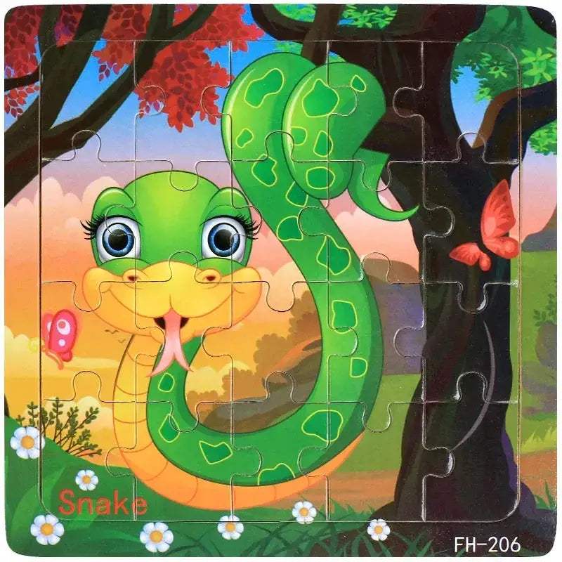 Wooden 3D Puzzle For Kids Ages Three To Six Animals - ToylandEU