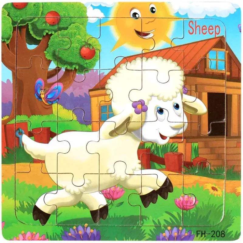 Wooden 3D Puzzle For Kids Ages Three To Six Animals - ToylandEU
