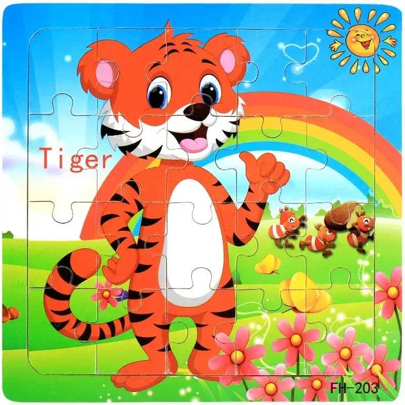 Wooden 3D Puzzle For Kids Ages Three To Six Animals - ToylandEU
