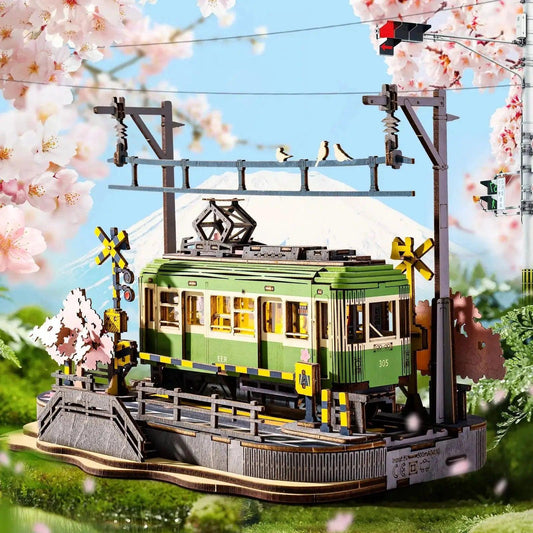  Wooden 3D Puzzle Sakura Tram LED Light Decor Gift -  ToylandEU™