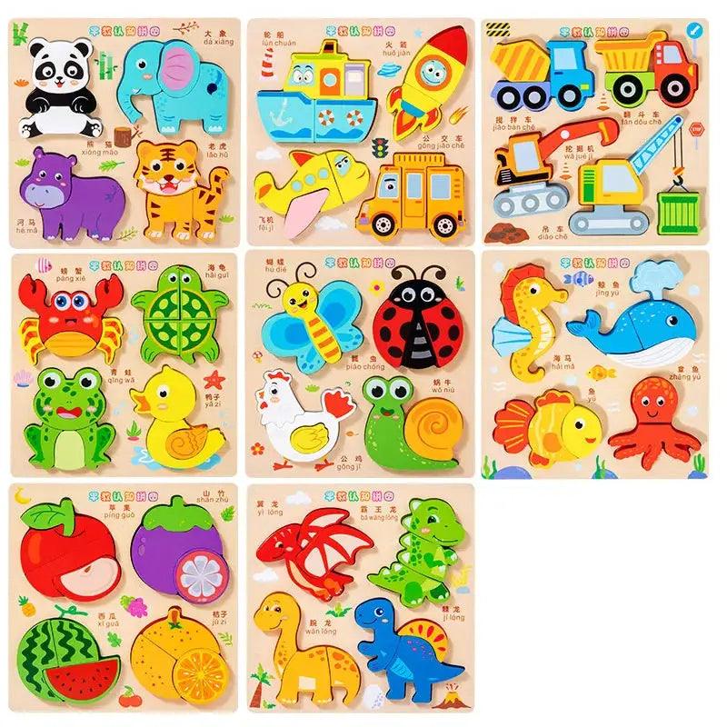  Wooden 3D Puzzles For Kids Educational Development -  ToylandEU™