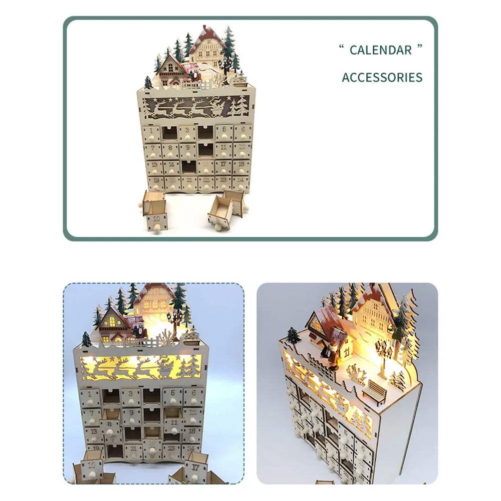 Wooden Advent Calendar | LED Lighted House | Toylandeu™