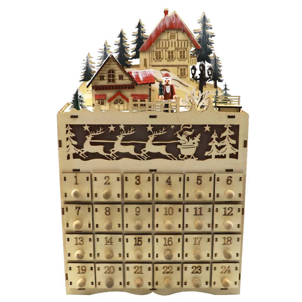 Wooden Advent Calendar | LED Lighted House | Toylandeu™