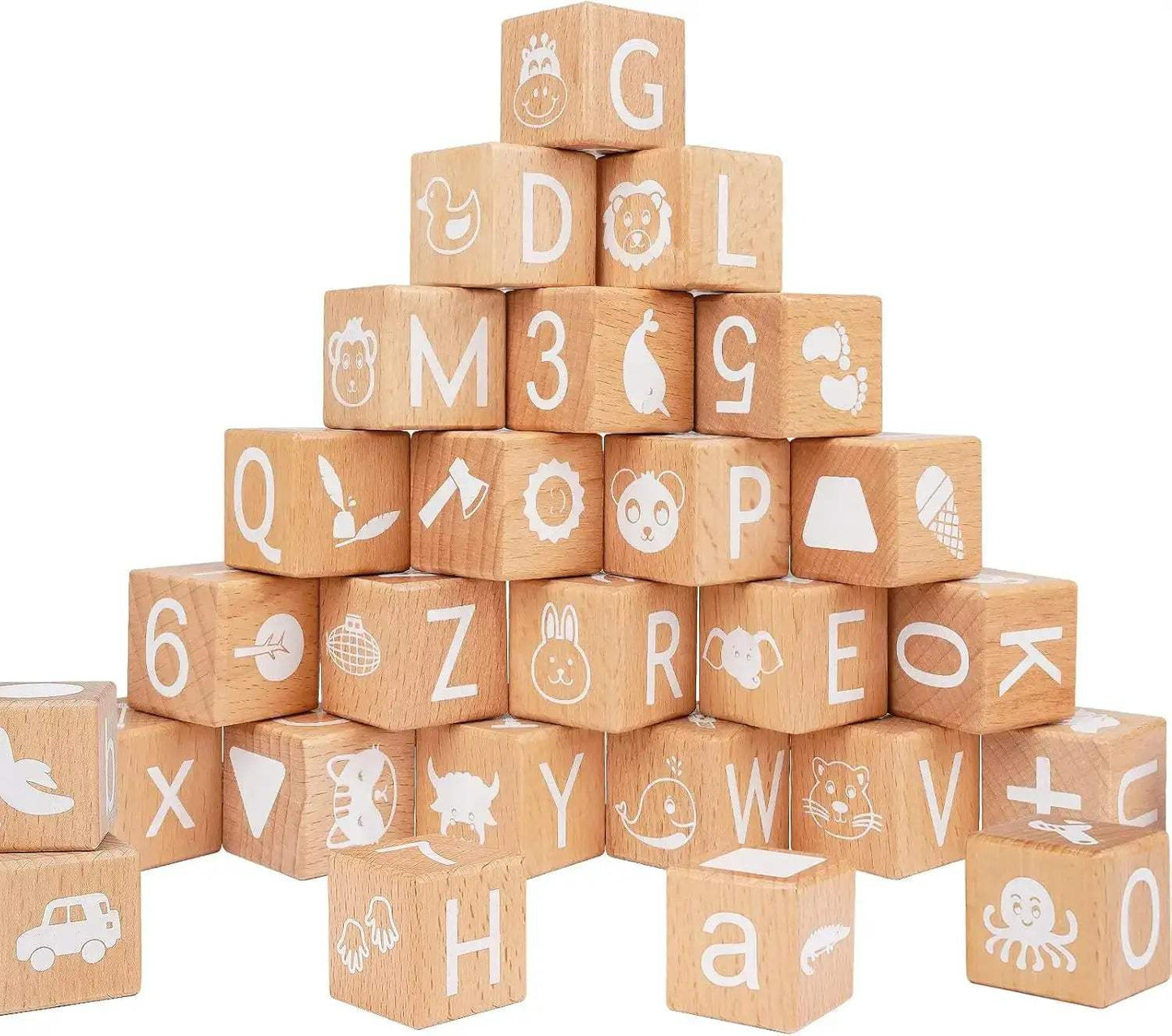  Wooden Alphabet Blocks for Toddlers Build Literacy Safe -  ToylandEU™