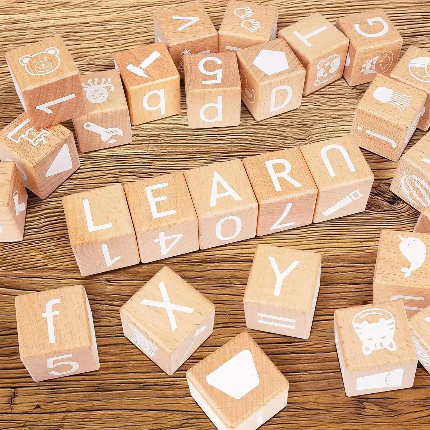  Wooden Alphabet Blocks for Toddlers Build Literacy Safe -  ToylandEU™