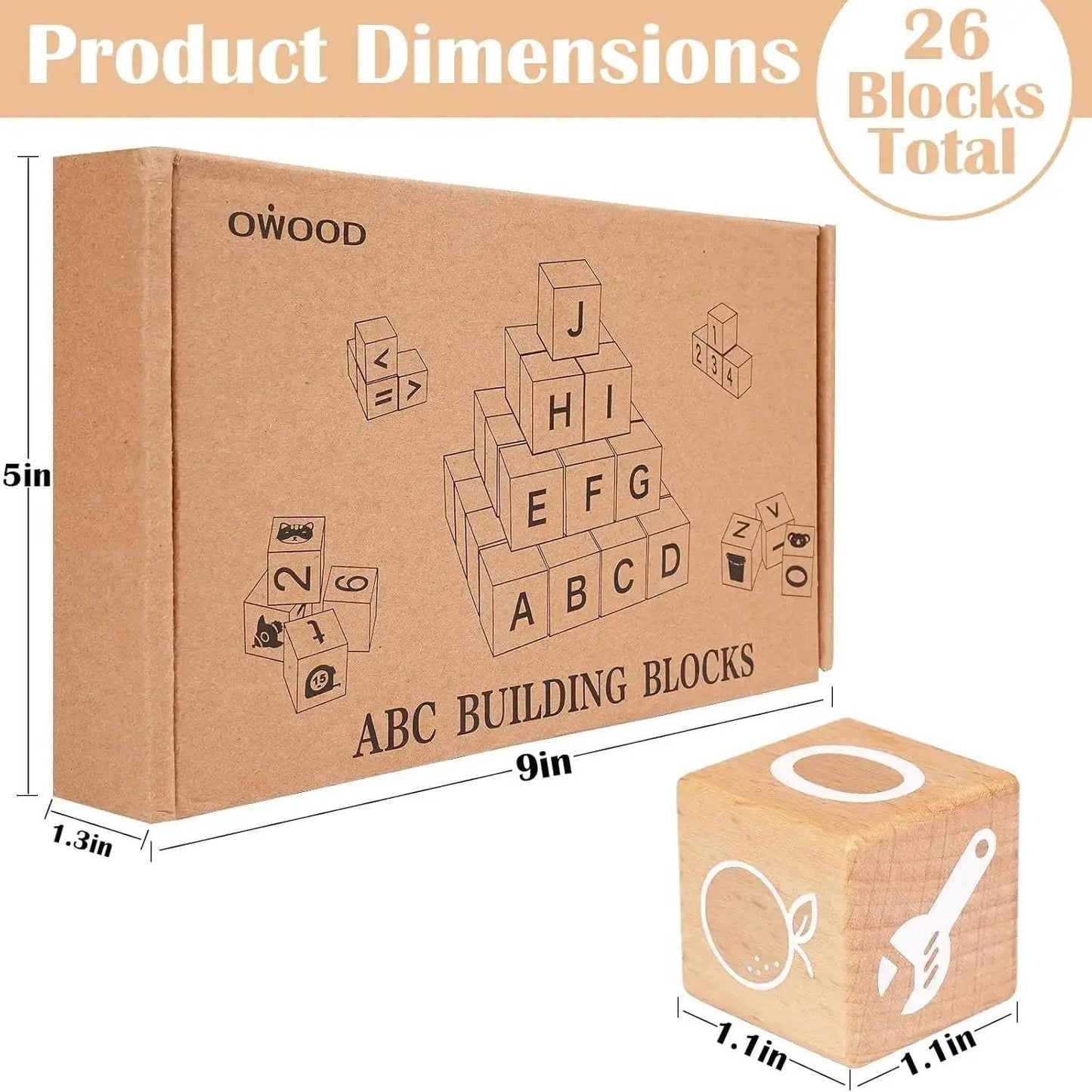  Wooden Alphabet Blocks for Toddlers Build Literacy Safe -  ToylandEU™