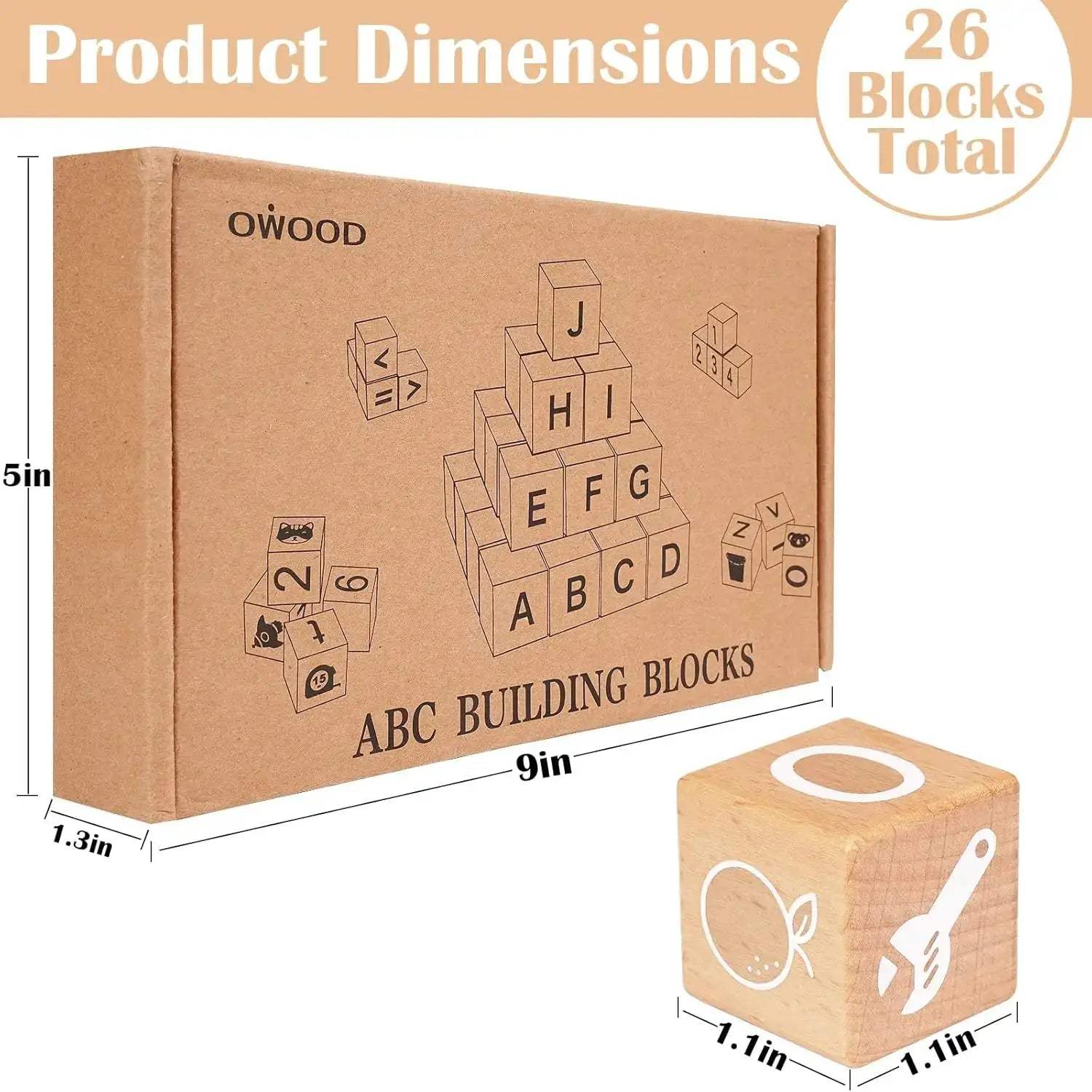  Wooden Alphabet Blocks for Toddlers Build Literacy Safe -  ToylandEU™